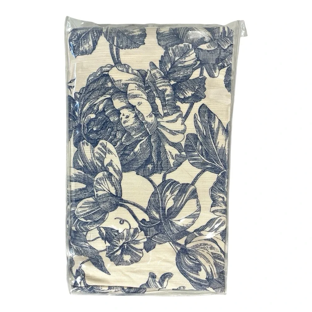 Waverly Garden Room Blue Floral Toile Tier‎ Curtains 36x36 Pair New